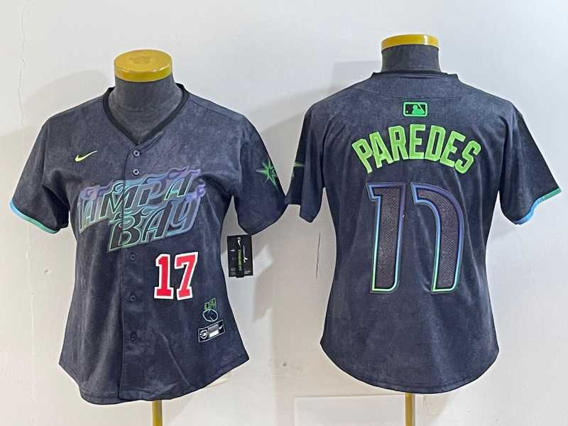 Women's Tampa Bay Rays #17 Isaac Paredes Charcoal 2024 City Connect Limited Cool Base Jerseys,We sell and wholesale Women's Tampa Bay Rays #17 Isaac Paredes Charcoal 2024 City Connect Limited Cool Base Jerseys on line form chian!